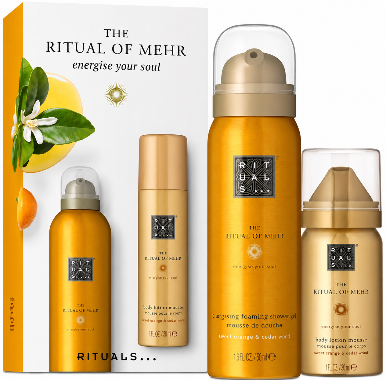 RITUALS The Ritual of Mehr Travel Gift Set – Shower Gel 50ml & Body Lotion Mousse 30ml