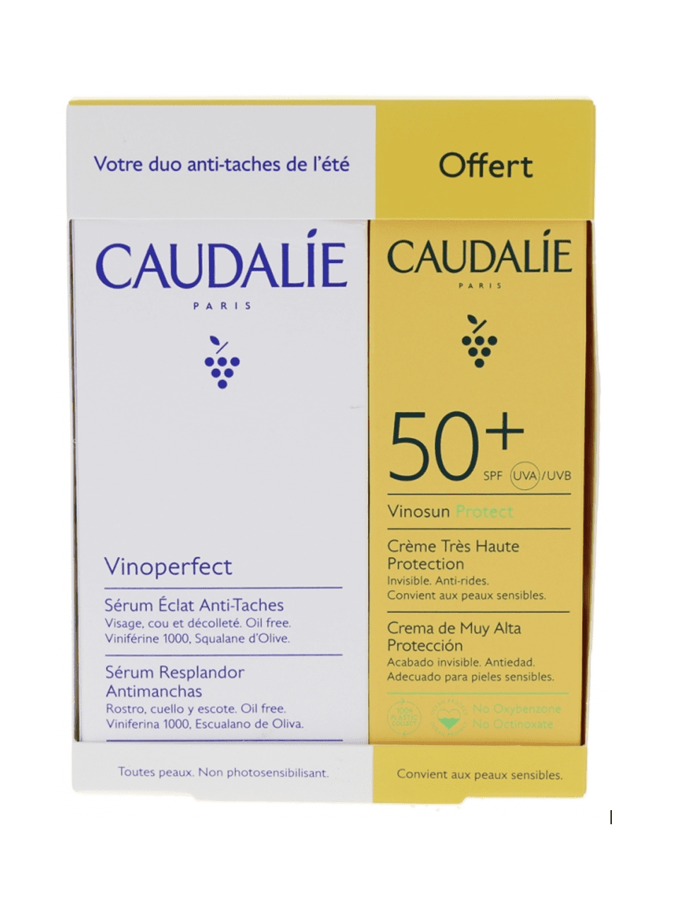 Caudalie Vinoperfect Brightening Dark Spot Serum 30ml + Caudalie Vinosun Protect High Protection Cream SPF50+ 25ml